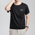 thumbnail image 4 of Camiseta de seda de hielo para hombre, camisetas de manga corta de verano 2023, finas, transpirables, de secado rápido, camisetas holgadas informales con estampado de letras a la moda para hombre, 4 of 5