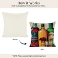 thumbnail image 5 of RKSupls Throw Pillow Covers, Whiskey Bourbon Bottles Tin Pillow Case Decoration, Linen Cushion Covers for Couch Sofa Bedroom Living Room Holiday Home Decor,18x18in, 5 of 6