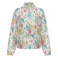 thumbnail image 5 of Jackets for Women Winter Coat Jackets Flannel Stand Collar Jacket(Floral Garden Print,Size:S-4XL), 5 of 7