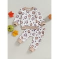 thumbnail image 2 of xiaxaixu Infant Baby Fall Clothes Halloween FlowerPumpkin Print Long Sleeve Sweatshirt Long Pants Set Fall Outfit, 2 of 8