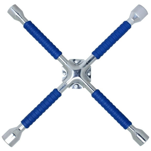 Cartman Automotive 16 Inch Universal Heavy Duty Lug Wrench, Non-Slip 4-Way Tire Iron Wrench