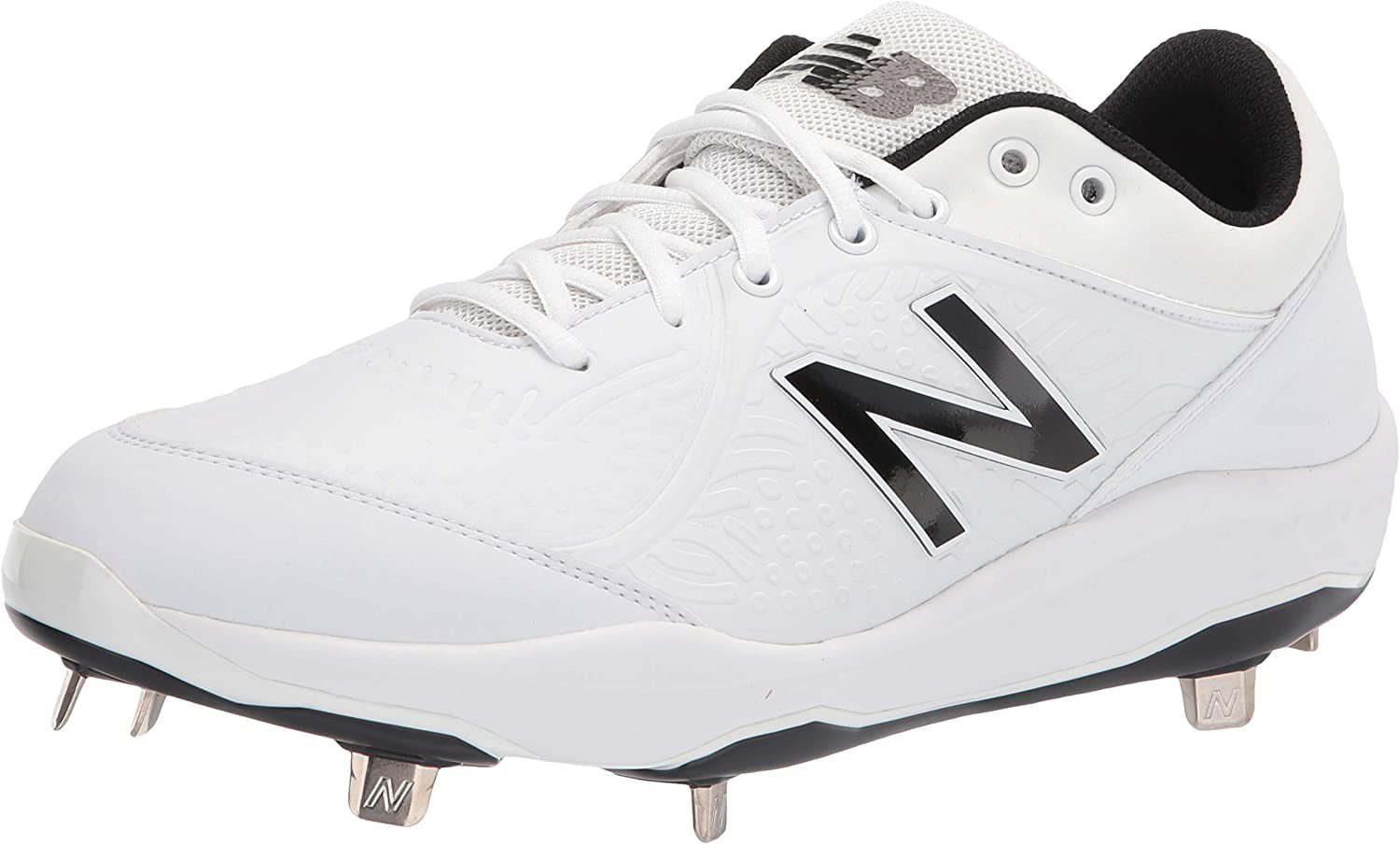 new balance baseball cleats white and black