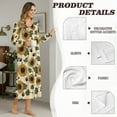 thumbnail image 6 of SEANATIVE Women's Soft Sleep Dress Cozy Long Sleeve Nightgown Button Front Sleep Shirt Full-Length Bedroom Loose Loungewear House Coat, XL, Sunflower Paw Retro, 6 of 7