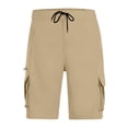 thumbnail image 4 of Chiccall Mens Cargo Shorts Summer Casual Elastic Waist Drawstring Knee Length Outdoor Hiking Work Shorts with Multi Pockets, 4 of 7