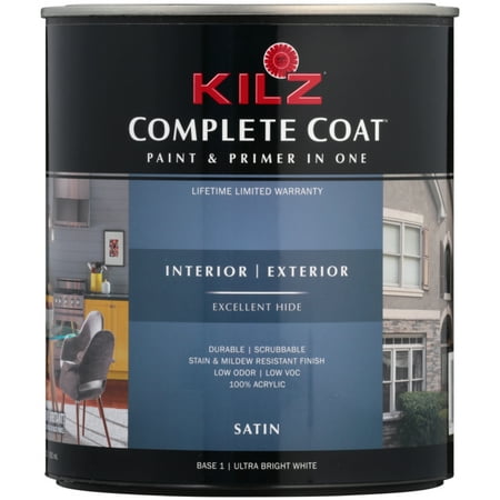 Kilz® Complete Coat™ Ultra Bright White Satin Paint & Primer 31.5 fl. oz. Can