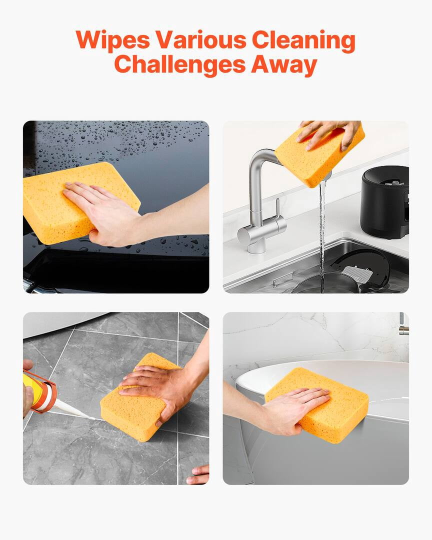 Maircle Scrub Sponge, 6-Pack Non-Scratch Cleaning Sponges for Home, Bathroom & More, Zero Scratch Dish Scrubber