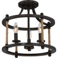 thumbnail image 2 of Quoizel FTR1713IB 3-Light Semi-Flush Ceiling Light 13" Amber Glass 5"W x 0.75"H, 2 of 3