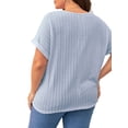 thumbnail image 5 of Gvmfive Womens Plus Size Tops Solid Color Short Sleeve Casual Loose Blouse, 5 of 5