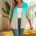 thumbnail image 2 of BXINGOHAI Cardigan Sweaters for Women Lightweight Long Sleeve Open Front Cardigan Sky Blue,M, 2 of 5