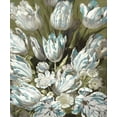 thumbnail image 2 of McQueen, Angela 12x14 Gold Ornate Wood Framed with Double Matting Museum Art Print Titled - Tulip Bouquet in Aqua, 2 of 4