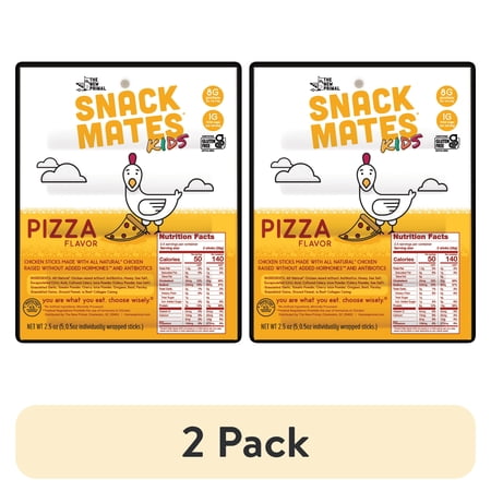 (2 pack) The New Primal Snack Mates Chicken, Pizza Stick, 5-Pack