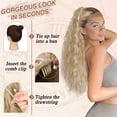 thumbnail image 4 of Extensión de cola de caballo BARSDAR Curly Wavy Blonde 22 pulgadas para mujer, 4 of 6