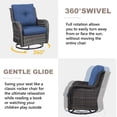 thumbnail image 2 of PARKWELL 7-Piece Outdoor High Back Patio Conversation Set,Wicker 6-Seat Furniture with Loveseat Sofa, Swivel Gliders,Coffee Table and Ottomans,Brown Wicker Navy Cushions, 2 of 8