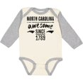 thumbnail image 3 of Inktastic North Carolina Awesome Since 1789 Boys or Girls Long Sleeve Baby Bodysuit, 3 of 5