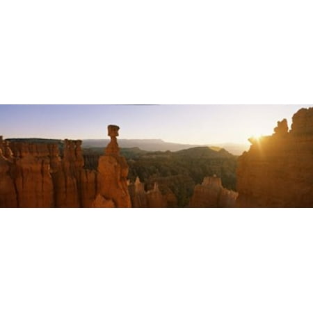 Rock formations in a canyon Thors Hammer Bryce Canyon National Park Utah USA Canvas Art - Panoramic Images (18 x