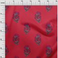 thumbnail image 2 of oneOone Cotton Silk Bright Red Fabric Floral Block Craft Projects Decor Fabric Printed By The Yard 42 Inch Wide, 2 of 4