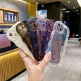 thumbnail image 4 of Compatible with iPhone 15 Case 6.1",Cute Kawaii Curly Wave Edge,Clear Transparent Camera Lens Protection Soft Silicone Shockproof Protective Bumper Phone Cover for Women Men (Pink), 4 of 11