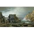 thumbnail image 2 of Richards, William Trost 14x10 Black Ornate Wood Framed with Double Matting Museum Art Print Titled - A Rocky Coast 1877, 2 of 4