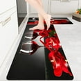 thumbnail image 3 of Red Kitchen Rugs and Mats Set of 2 Red Wine Rose Cushioned Anti Fatigue Kitchen Rugs Set Non-Skid Washable Kitchen Floor Mats Runner Rug for Kitchen Sink Laundry (Red), 3 of 6