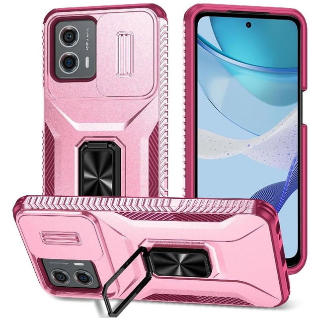Funda para GANGXUN Motorola Moto G 2023 4G - Soporte metálico, Función magnética, Rosa
