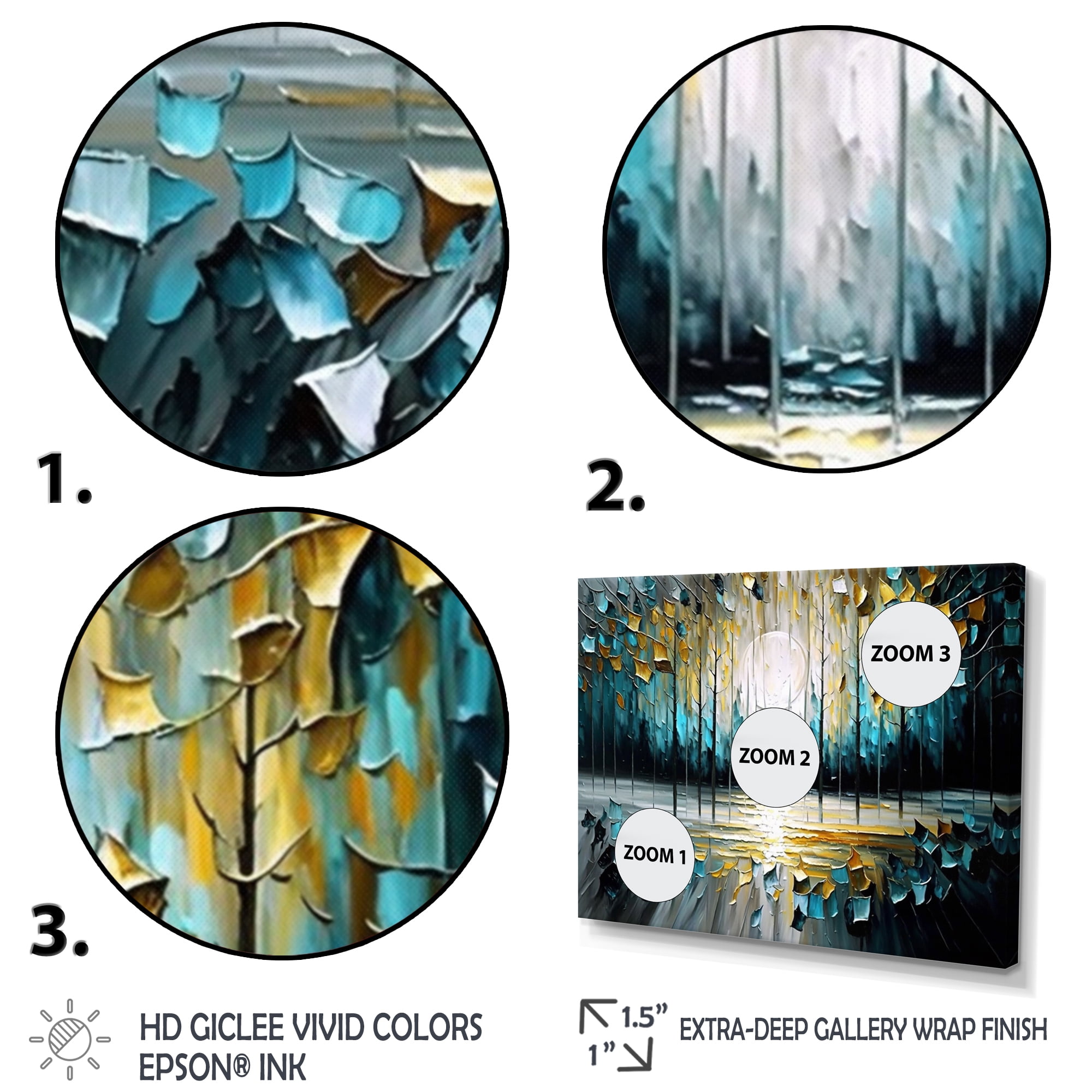 Designart Abstract Nature Trees Painting II Canvas Wall Art