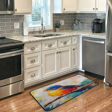 

Long Floor Mat 39x20Inch Kitchen Mat Bathroom Mat Living Room Mat Bedroom Mat Absorbent Delicate Fabric No Ball Do Not Fade Colorful Bird Cartoon