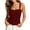 Wine, variant on Women's Padded Halter Tank Top Scoop Neck Casual Fitted Basic Shirt Y2K Going Out