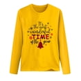 thumbnail image 5 of Odeerbi Christmas Tops For Women Long Sleeve Blouses Christmas Tree Print 2025 Casual Round Neck T-shirt Yellow, 5 of 6