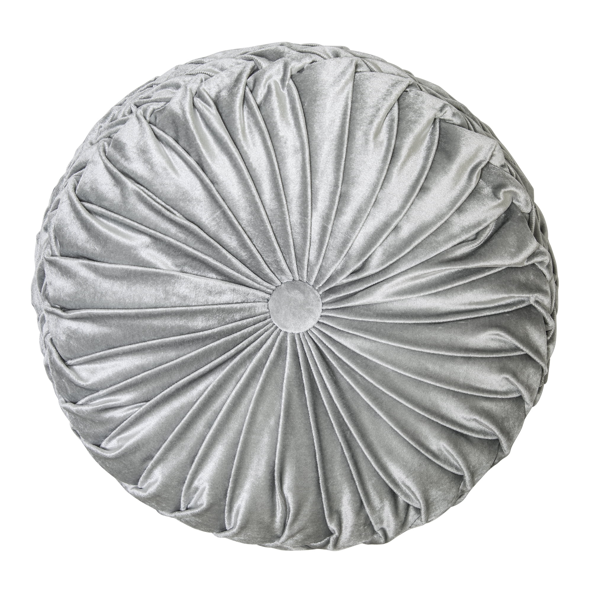Better Homes & Gardens Velvet Round Decorative Pillow, 15.5", Silver