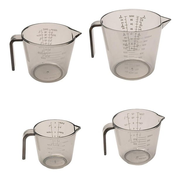 Abbracc 4 Pieces Measuring Cups Measure Jugs Lightweight coffee milk Transparent set B