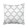 thumbnail image 1 of RYLABLUE Decorative White and Gray Moroccan Quatrefoil Design Pillow Classic Chevron Stripes Pattern For Decoration Zipper Pillow Case Cover Size 18x18 inches Two Side, 1 of 1