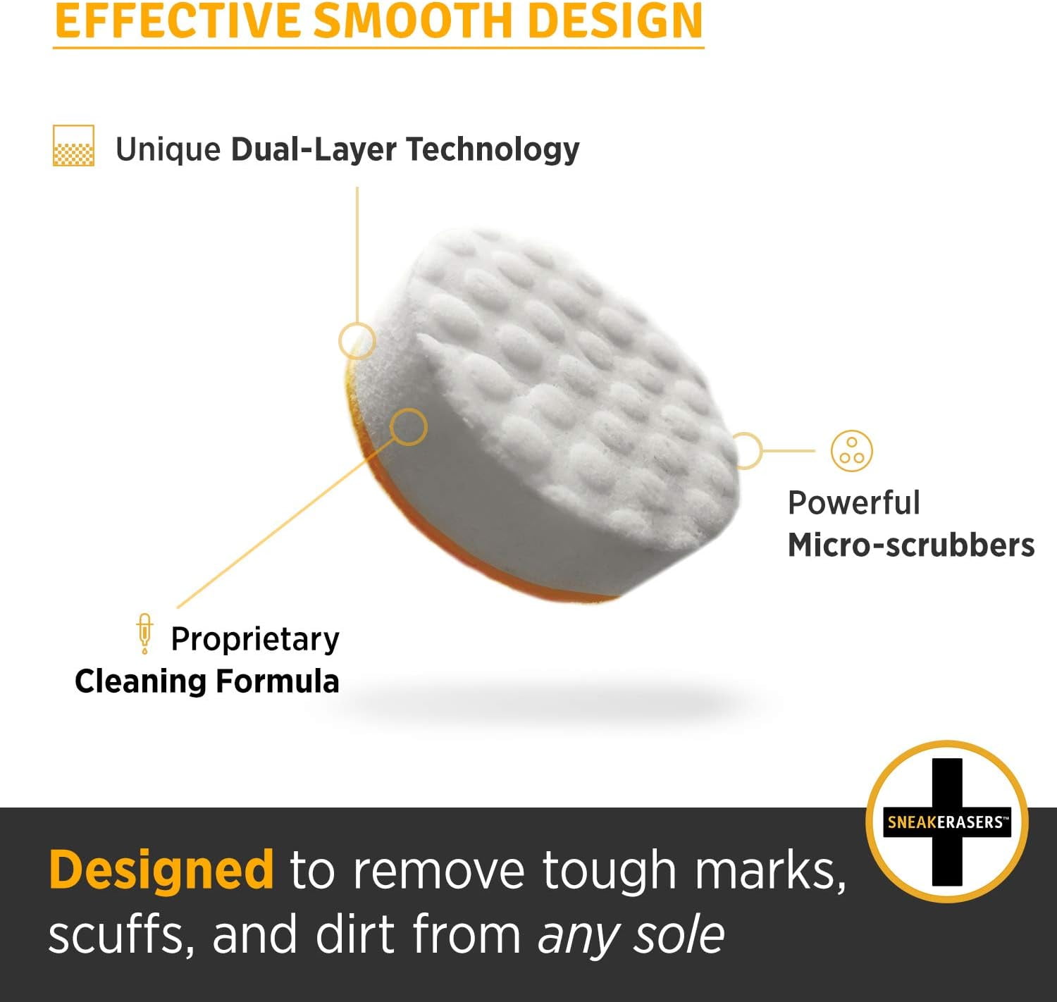 Sneakerasers  Shoe Cleaning Sponge, Pre-Moistened, 3-Pack