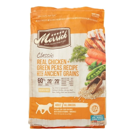 Merrick Classic Real Chicken, Green Peas + Ancient Grains Dry Dog Food ...