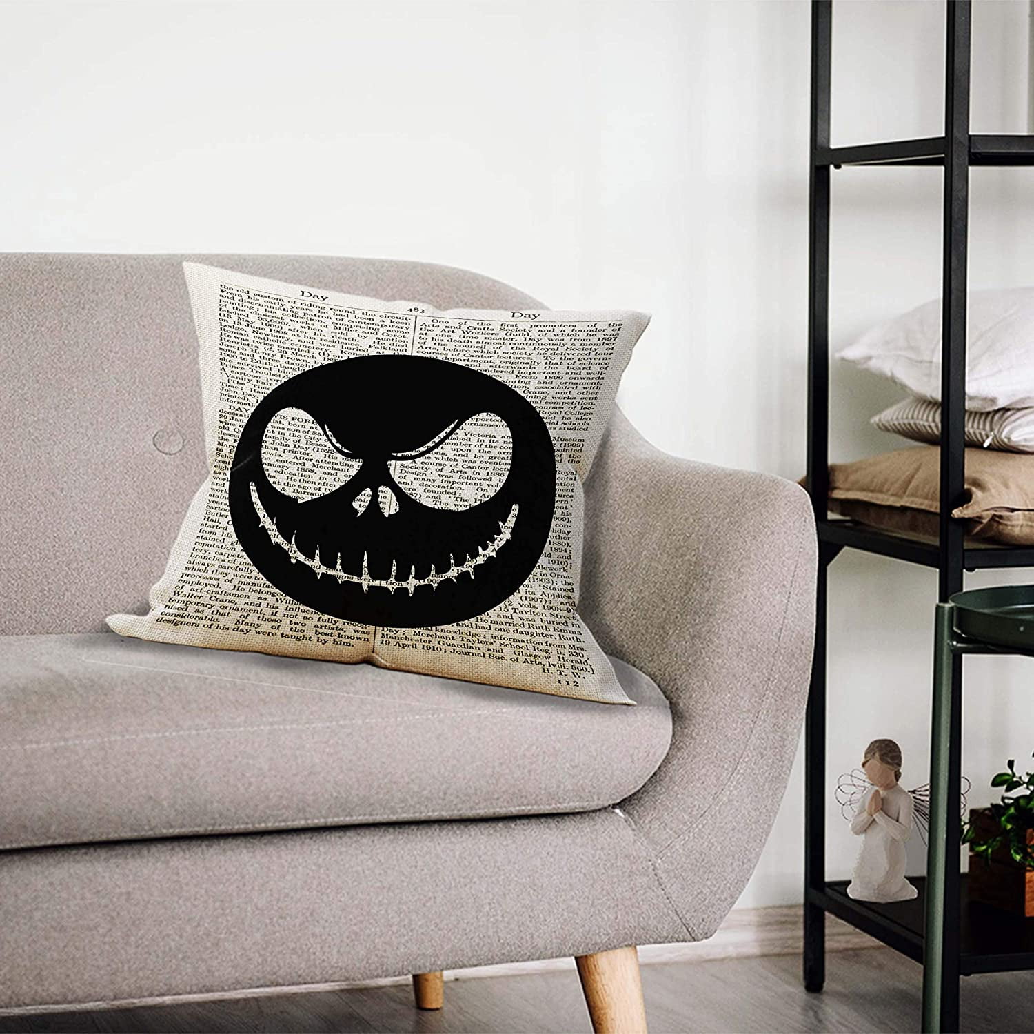 IGUOHAO The Nightmare Before Christmas Jack Skellington Throw Pillow Case Jack Skellington Gift Gifts for Son Daughter Children Room Decor 18X18