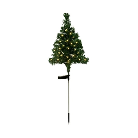 Solar Christmas Tree Lights Outdoor Decorations, Waterproof Warm White LED Holiday Lights for Yard, Garden, Lawn, Pathway & Courtyard, Solar Powered Xmas Tree Stake Lights for Outdoor Festive Decor