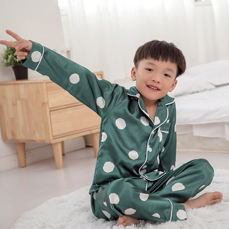 

Yubatuo Toddler Kids Baby Boys Long Sleeve Dot Tops+Pants Pajamas Sleepwear OutfitsGreen130