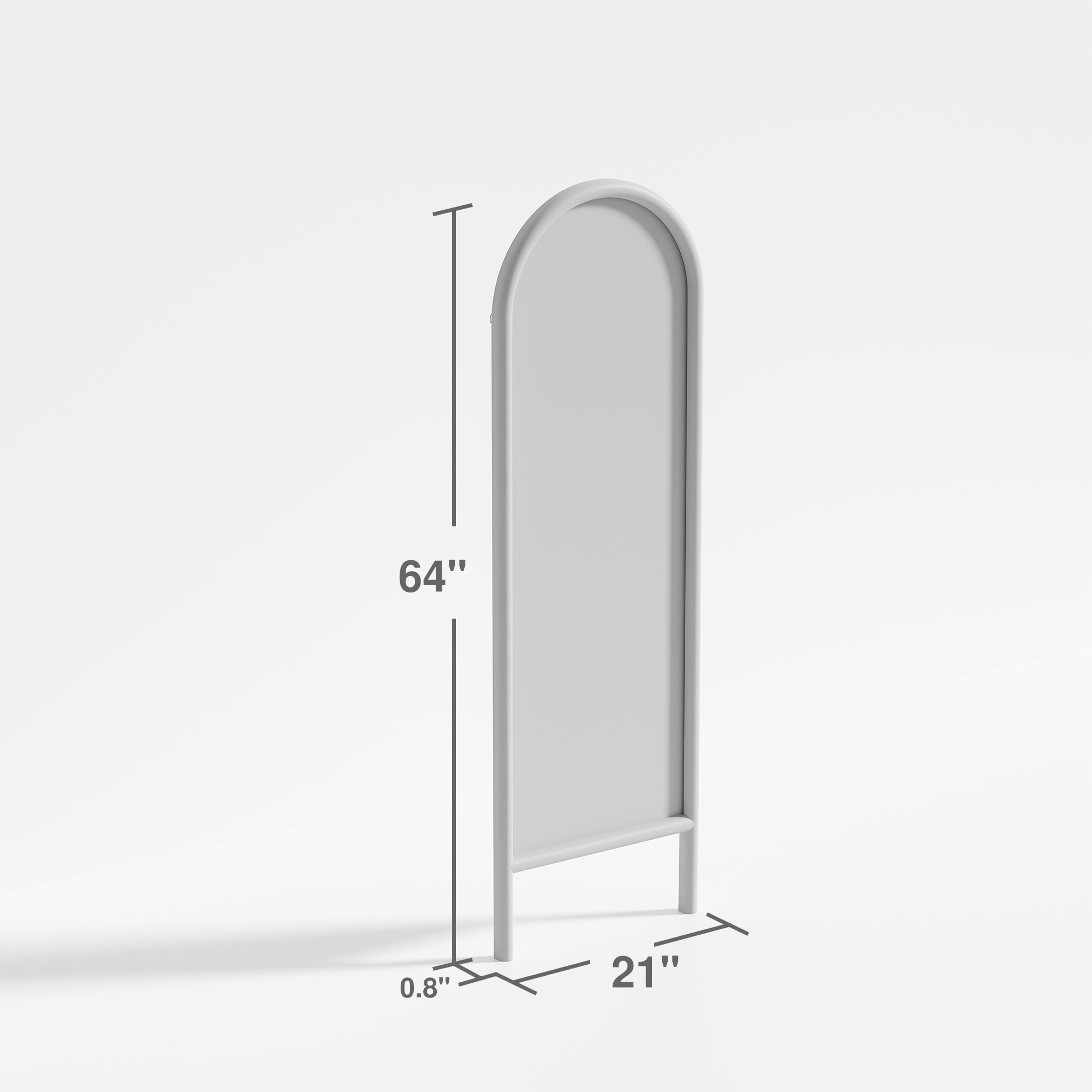 64"x21" Wood Ladder Arched Floor Mirror Full Length Mirror,Natural Color