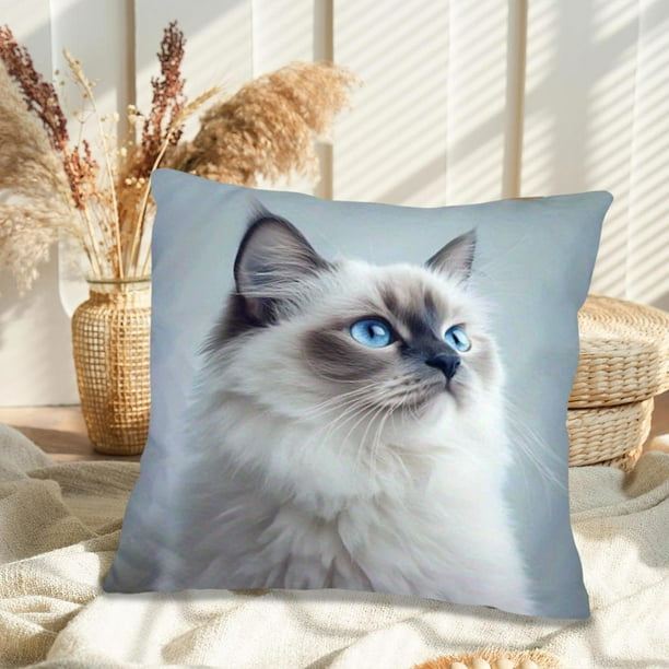 Juego de almohadas con estampado de animales bonitos para dormitorio, sala de estar, sofá, cojín de 45 x 45 cm para decoración de sofá y sala de estar, funda de almohada aterciopelada.