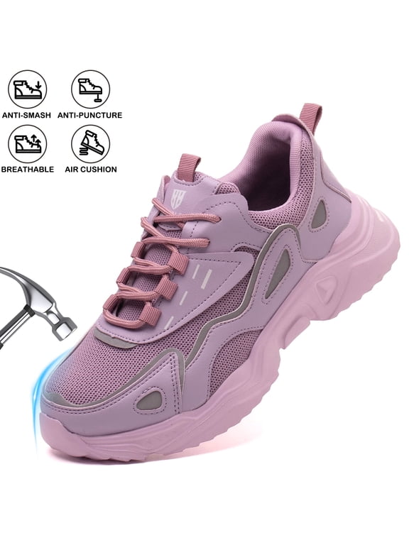 Steel Toe Shoes for Women Lightweight Slip Resistant Safety Work Shoes