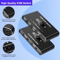 thumbnail image 5 of HDMI KVM Switch 2 Port, 2 Computers 1 Monitor, 4K@60Hz, 4 USB 3.0 Ports, Share Keyboard Mouse Printer for PC Mac Laptop, 5 of 8