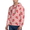 thumbnail image 3 of Lsque Strawberries Pattern Casual Men's Hoodie,Hooded Sweatshirt with Kangaroo Pocket,Pullover Hoodie-Medium, 3 of 7