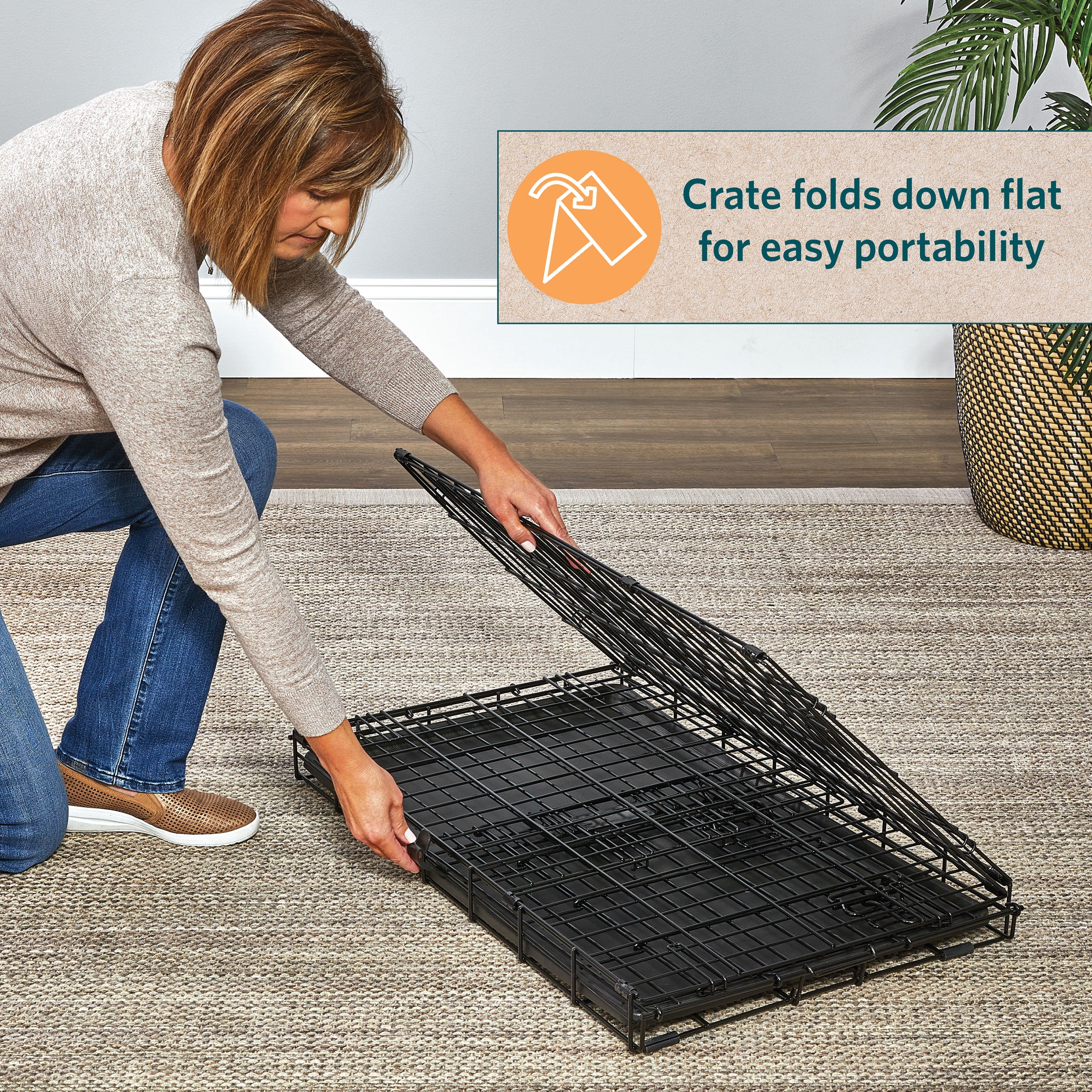MidWest Homes for Pets 24-Inch LifeStages Crate for Small Breeds, 12-20 lbs, Single Door Folding Dog Crate with Divider Panel, Leak-Proof Tray & Secure Latch, Heavy-Duty & Easy to Assemble