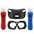 thumbnail image 3 of Étui de Protection en Silicone pour Verre 3D, Bouclier pour les Yeux pour PSVR PS VR Headset+ 2 Pcs Étui de Protection en Silicone pour Sony PS VR Move Motion Controller (Rouge-Bleu), 3 of 4