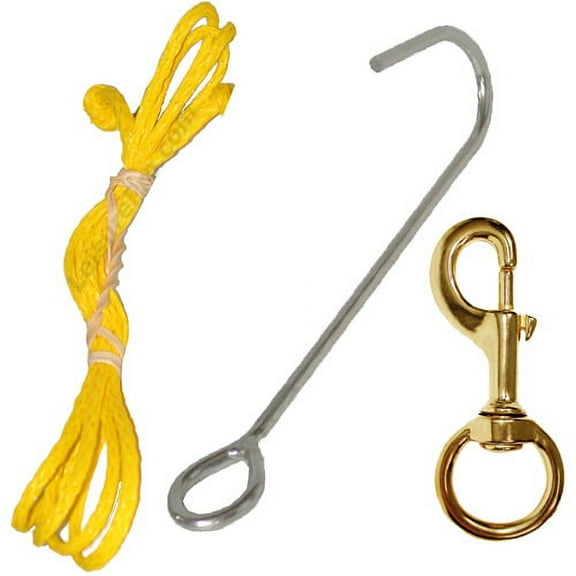 Trident Stainless Reef Hook w/50" Line & #2 Brass Clip