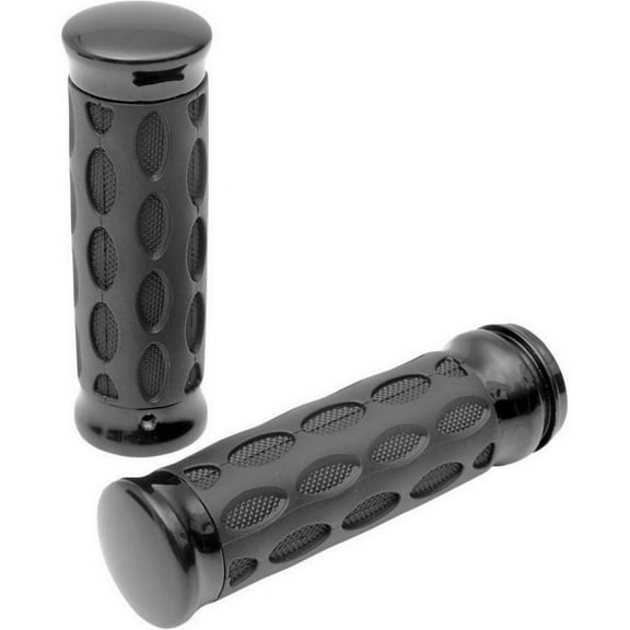 Drag Specialties Hotop Black Rubber Handlebar Grips (0630-0774)