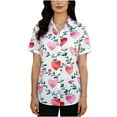 thumbnail image 4 of Lorytime Valentine Hawaiian Shirts for Men Unisex Heart Heart Button Down Shirt Collared Short Sleeve Tops Gift White L, 4 of 7