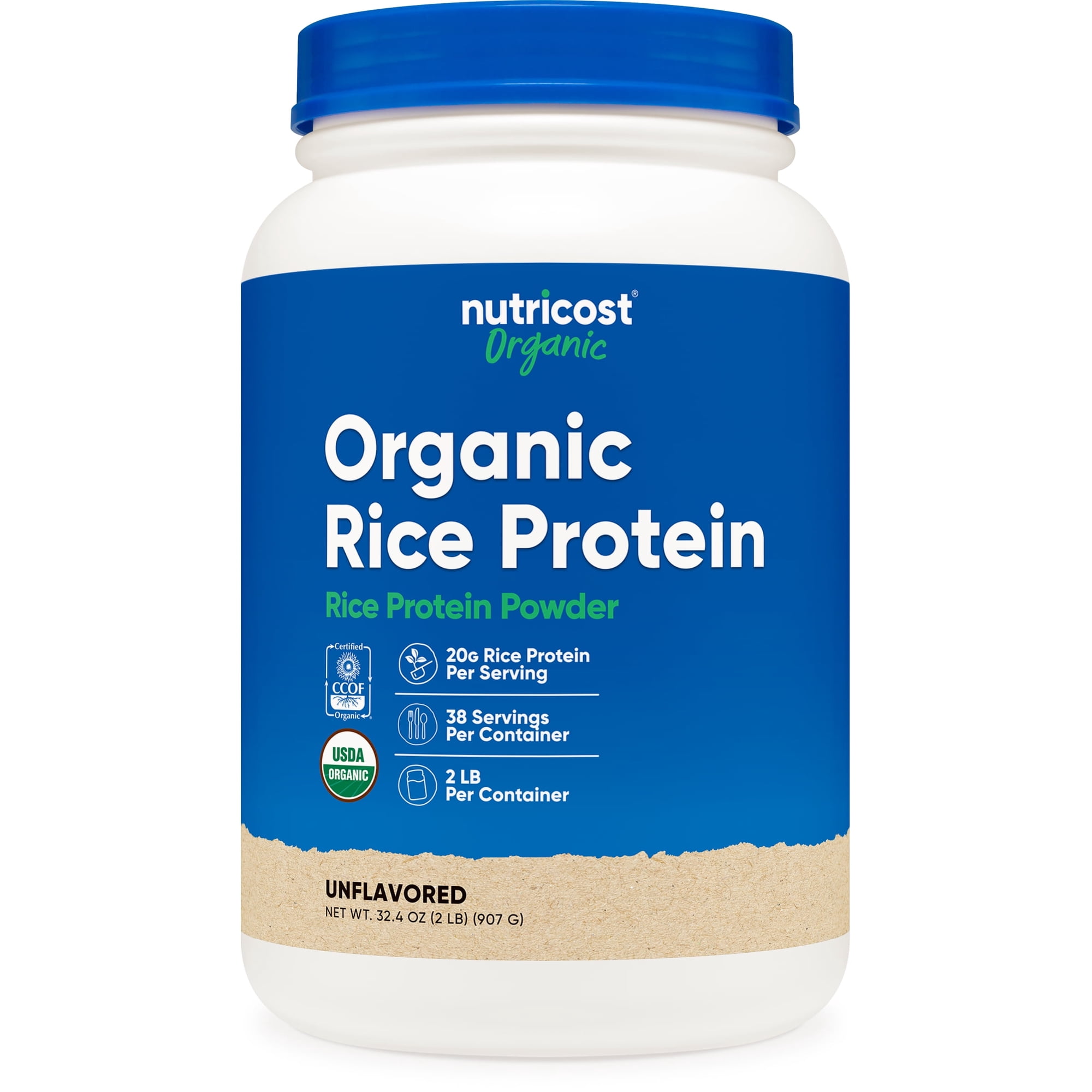 Nutricost Organic Rice Protein Powder (2 LB) - Gluten-Free, Non-GMO