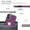 thumbnail image 4 of Logo View Design Compatible with iPhone 12 Pro Max Phone Case Luxury Diamond Plaid PU Leather Vintage Slim Non-Slip Soft Grip Shockproof Anti-fall Heavy Duty Protective Case Cover,Deeppurple, 4 of 7