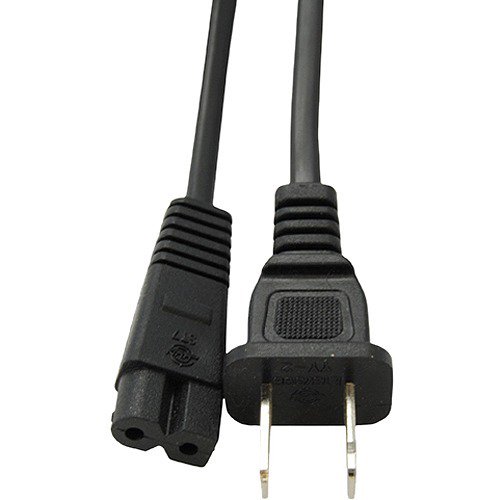 2 Prong Figure 8 C7 Power Cords, Black