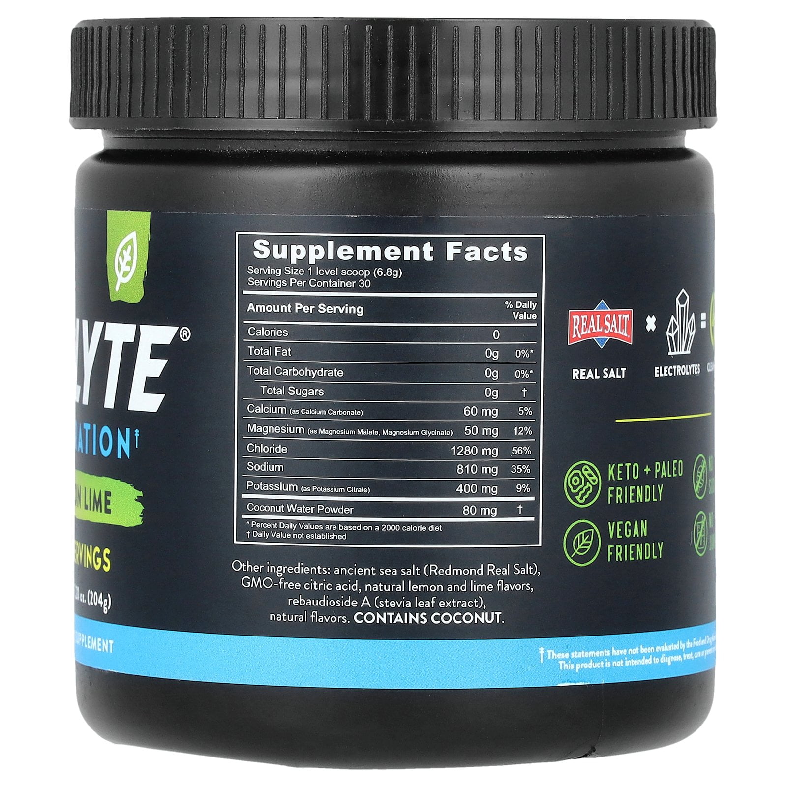 Redmond Re-Lyte Hydration Drink Mix Lemon Lime 6.88oz